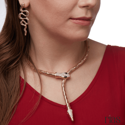 Serpentine Glam Set – Snake Necklace & Earrings