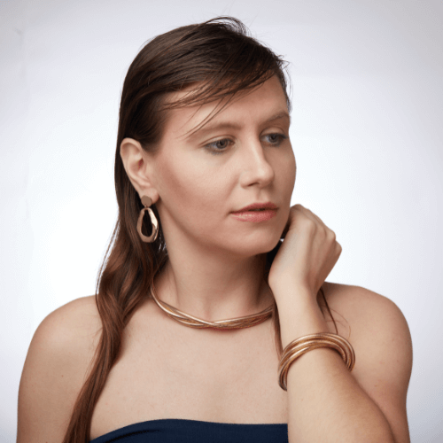 Modern Gold-Plated Jewelry Set for Women – Earrings, Necklace & Bracelet | Elegant 3-Piece Combo