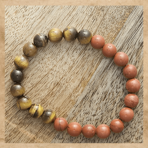 RIAS Fierce – Tiger Eye & Red Jasper Bracelet for Strength & Stability