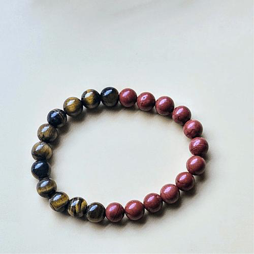RIAS Fierce – Tiger Eye & Red Jasper Bracelet for Strength & Stability