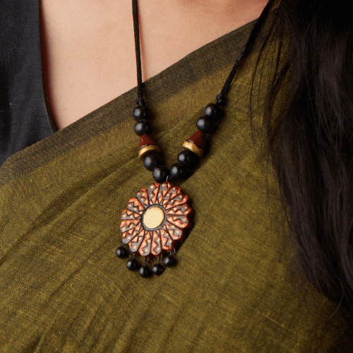 Lalita’s Earth Bloom – Handcrafted Terracotta Jewelry Set