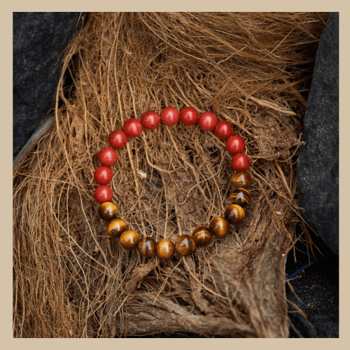 RIAS Fierce – Tiger Eye & Red Jasper Bracelet for Strength & Stability